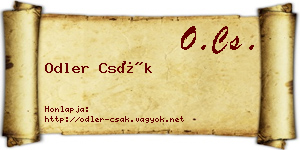 Odler Csák névjegykártya